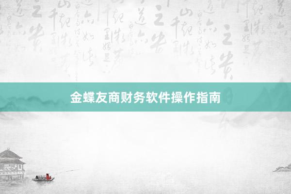 金蝶友商财务软件操作指南
